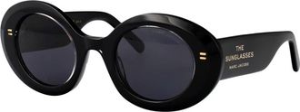 Marc Jacobs Ovale Zonnebril - Dames - Zonnebrillen - Zwart - 47 MM - Accessoires