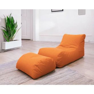 Dmora Dmora Chaise Longue moderna da soggiorno, Made in Italy, Poltrona con poggiapiedi in Nylon, Pouf imbottito per camera da letto, cm 120x80h60, colore