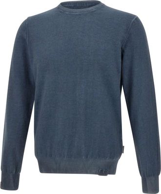 Bob Katoenen Trui Blauwe Ronde Hals - Heren - Ronde hals truien - Blauw - 2XL - Katoen - Truien & Vesten