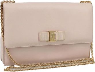 Ferragamo Tweedehands leren schoudertassen - Dames - Vintage Schoudertas - Roze - ONE Size - Leer - Vintage