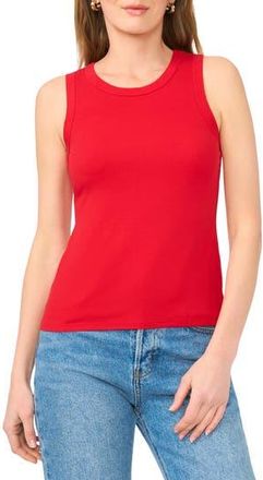 Halogen Fitted Ribbed Tank Top in Salsa at Nordstrom Rack, Size X-Small