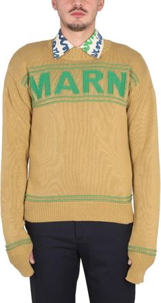 Marni Cross-Neck Knit Sweatshirt