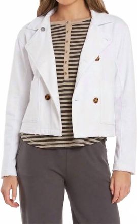Mod-o-doc Double Breasted Crop Jacket In White
