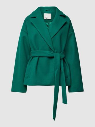 Ichi Jacke mit Bindeg&uuml;rtel Modell Jannet in Gruen Melange, Gr&ouml;&szlig;e 40