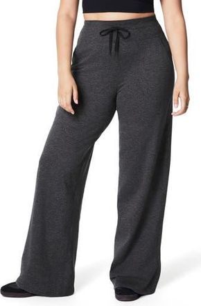 Spanx SPANXsmooth SoftStretch Wide Leg Pants in Very Black Dash Heather at Nordstrom Rack, Size X-Small