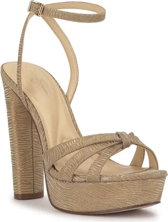 Jessica Simpson Ilaria Ankle Strap Platform Sandal in Bronze at Nordstrom Rack, Size 12