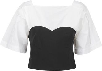 SIMKHAI Lidey Katoen Combo Top - Dames - Blouses - Veelkleurig - S - Katoen - Overhemden
