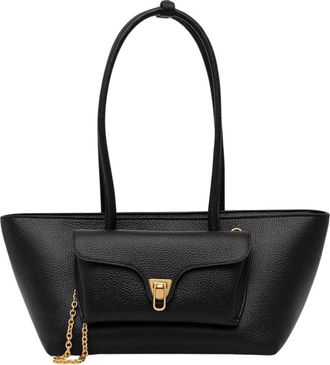 Coccinelle Double Beat Tote - Dames - Shoppers - Zwart - ONE Size - Leer - Tassen
