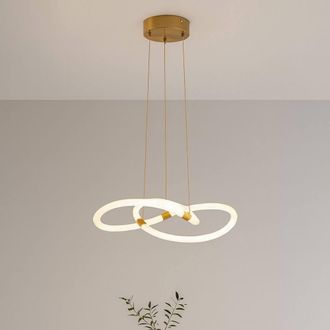 Pagazzi Virello Satin Brass Twist Led Pendant in Gold