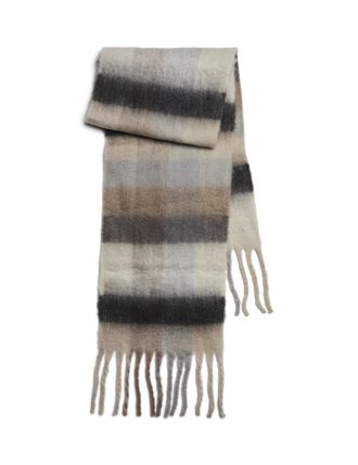 Pieces Pcnikki Long Scarf BC, Silver Gray/AOP:Check, One Size