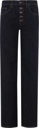 Dondup Blauwe Loose Fit Jeans met Contraststiksels - Dames - Regular Fit Jeans - Blauw - W30 - Denim - Jeans