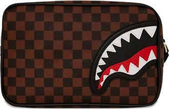 Sprayground Sawtooth Sharks in Paris wash bag - Brown
