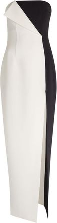 Ronny Kobo River Colour-block Strapless Crepe Midi Dress - Black And White - S (UK8-10 / S)