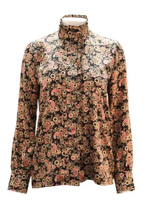 Sandro Sandro Paisley-print Shirt in Black Print Satin