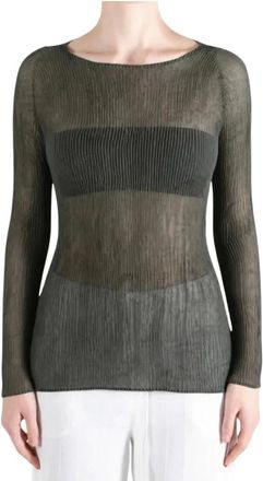 Issey Miyake Chiffon Twist 2 - Dames - Tops - Grijs - Maat: M Chiffon