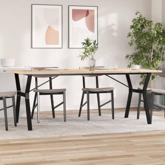 vidaXL Mesa De Comedor Marco Y Madera Maciza Pino Acero 200x100x75,5cm Vidaxl