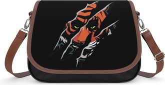 Generic Claw Mark Tiger Leather Crossbody Bags for Women Messenger Handbag Purse Shoulder Bag