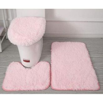 OEM Rapanda - Juego De 3 Alfombrillas De Microfibra Para Inodoro - Antideslizantes Con Base De Pvc Con Relieve - Alfombrillas De Ba&ntilde;o Suaves Y Absorbentes