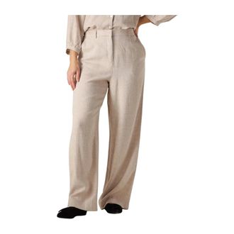 Moss Copenhagen Broeken, Dames, Beige, XL, Ginia Hw Beige Broek