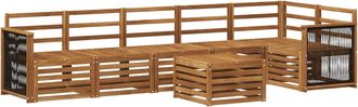 vidaXL Conjunto De Sof&aacute;s De Exterior 6 Uds. Natural Vidaxl