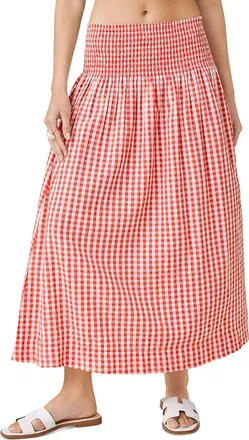 Splendid Gigi Gingham Midi Skirt In Show