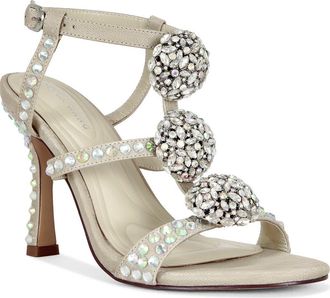 Azalea Wang Bestella Ankle Strap Sandal in Champagne at Nordstrom, Size 6.5