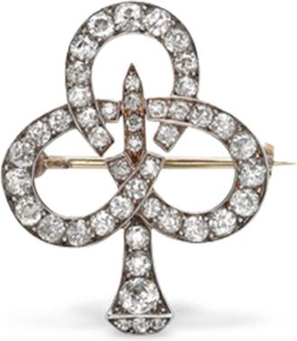 Pragnell 1837-1890 15kt yellow gold and silver diamond brooch - women - Silver/Yellow Gold/Diamond - One Size