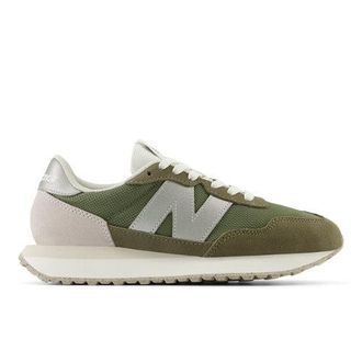 New Balance Mujer 237 en Marr&oacute;n/Gris, Cuero, Talla 36.5
