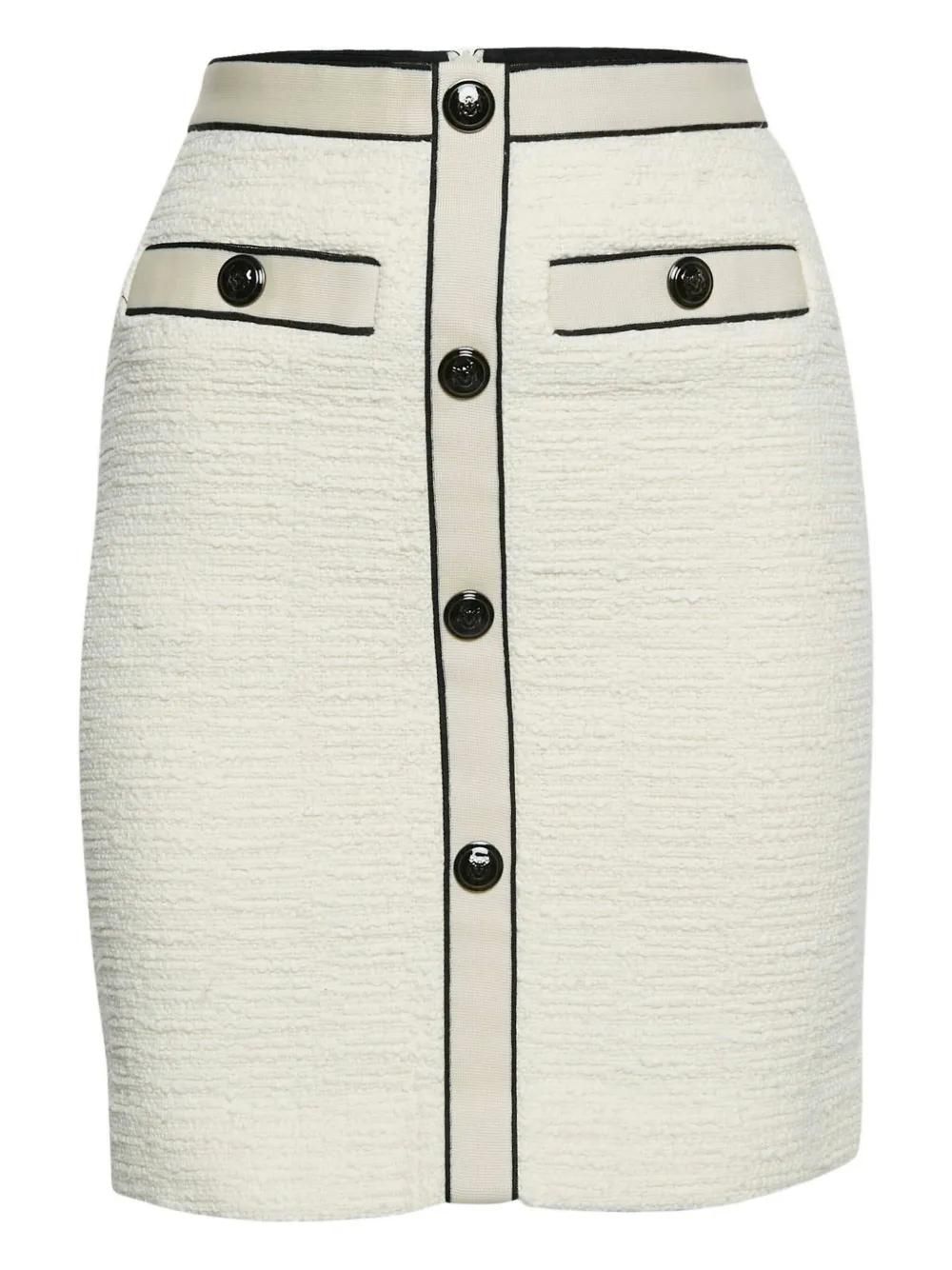 Jupe Courte Maje Geste - Taille 38fr - Couleur Gris/Écru - Occasion Très Bon État