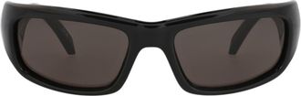 Balenciaga 58mm Rectangular Sunglasses in Black Black Grey at Nordstrom Rack