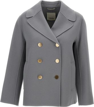 Max Mara Blazers, female, Gray, Size: 2XS Double-Breasted Coat