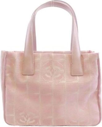 Chanel Pre-owned Tote Bags, female, Pink, Size: ONE SIZE Pre-owned Canvas Tote Bag