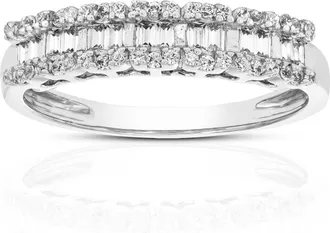 Vir Jewels 2/5 cttw Lab Grown Diamond Wedding Band in 14K White Gold For Women
