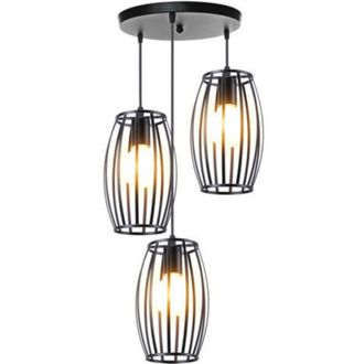 OEM L&aacute;mpara Colgante De Ara&ntilde;a Vintage De 3 Luces, L&aacute;mpara De Techo Retro Para Interiores En Metal Para Dormitorio, Sala De Estar, Comedor, Cocina, Color N