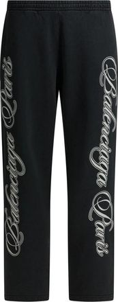 Balenciaga Cursive Baggy Pants - Heren - Sweatpants - Zwart - S - Katoen - Broeken