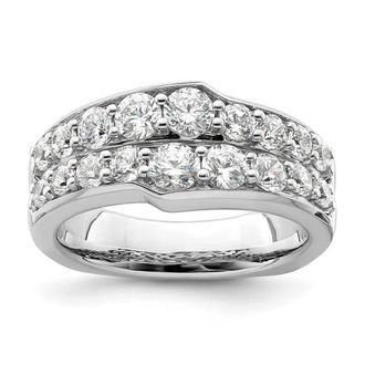Diamond2Deal 14k White Gold Lab Grown Diamond Wedding Band Ring 1.5Ct Clarity- VS Color- G-H
