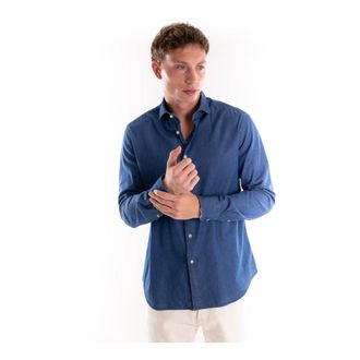 Xacus Casual Overhemden - Heren - Casual Overhemden - Blauw - 4XL - Katoen - Overhemden