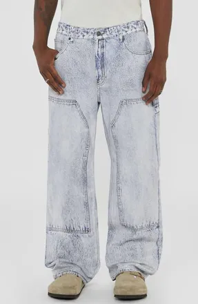 Guess Go Photorealistic Baggy Faux Denim Pants in Blue at Nordstrom, Size 31 X 32