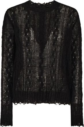 Alanui Opengewerkte trui met ruches - Zwart