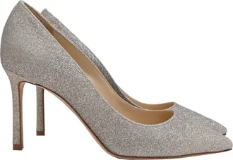 Jimmy Choo London Romy Pumps in Silver Glitter