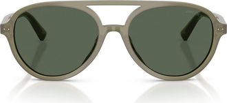 Jimmy Choo London 55mm Pilot Sunglasses in Opaline Green /Dark Green at Nordstrom