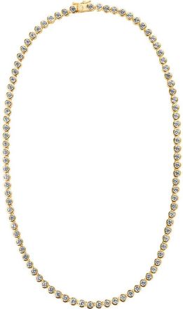 st. Moran Bezeled Cubic Zirconia Tennis Necklace in Gold at Nordstrom, Size 16