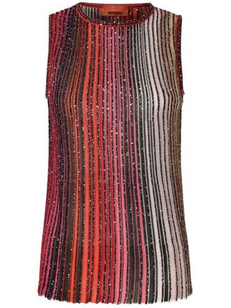 Missoni Top verfraaid met pailletten - Rood