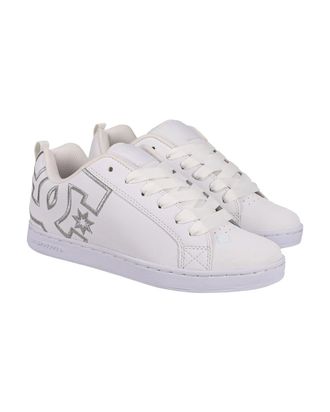 DC Sneaker DC SHOES Court Graffik, Damen, Gr. 5,5(36,5), bunt (wei&szlig;, m silber), Obermaterial:55, 91% Leder, 38, 75% Synthetik, 5, 34% Polyester;, Schuhe 