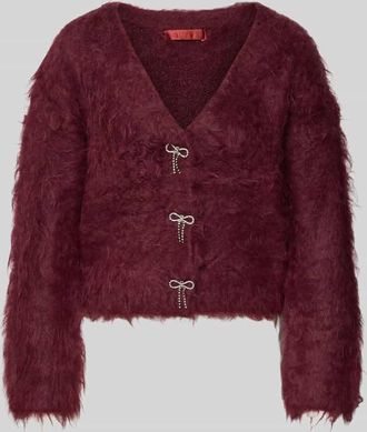Guess Strickjacke aus Effektgarn Modell TOMIKO in Bordeaux, Größe XS