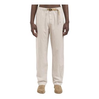 White Sand Straight Trousers, male, Beige, Size: XL Pantalone in Lyocel e Lino