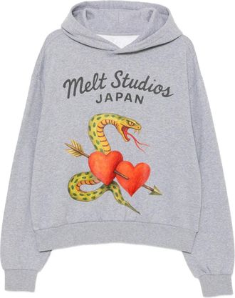 Melt Hoodie met print - Grijs