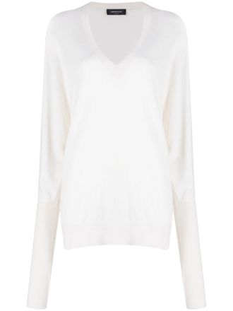 Fabiana Filippi Maglione con scollo a V - Bianco