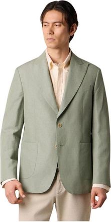 Brooks Brothers Cotton-Linen Blazer - Heren - Blazers - Groen - S - Katoen - Jassen
