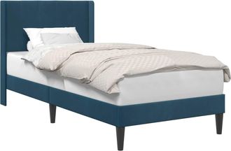 vidaXL Estructura De Cama Con Cabecera Azul 100 X 200 Cm Terciopelo Vidaxl